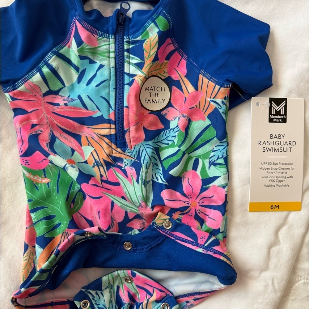 Tropical Blue Kids Rashguard - Picture 6 of 10